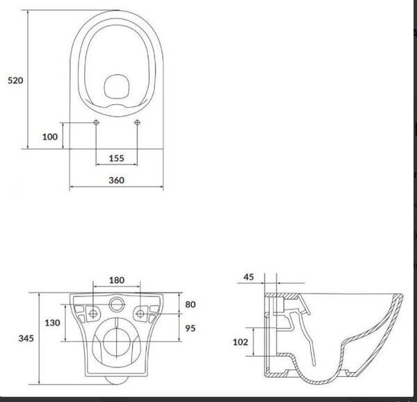 Cersanit Larga Oval CleanOn - függő WC csésze SLIM ülőkével, hőre keményedő, fehér, S701-472