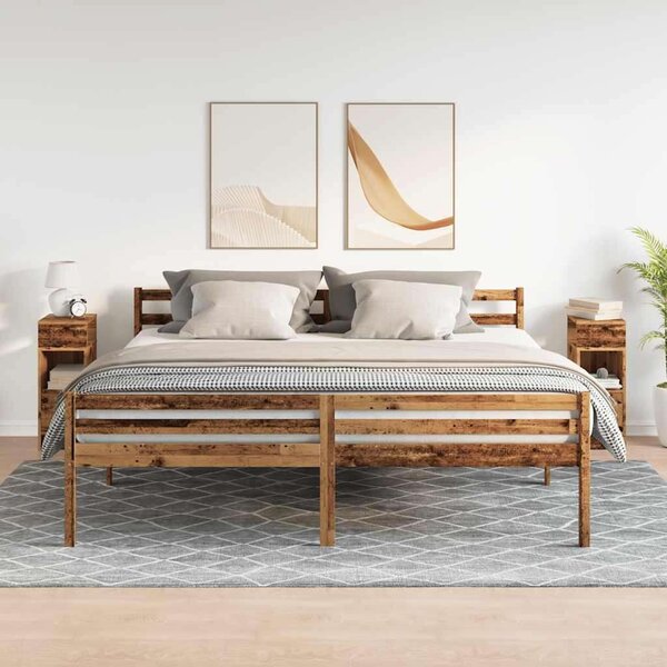 VidaXL 2 db antik fa színű éjjeliszekrény fiókkal 25x31x66 cm