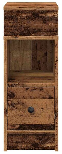 VidaXL 2 db antik fa színű éjjeliszekrény fiókkal 25x31x66 cm