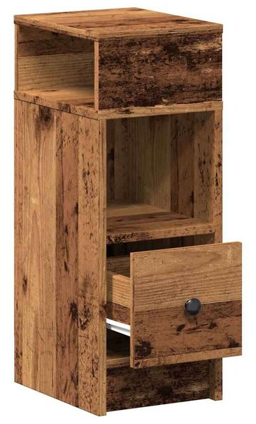 VidaXL 2 db antik fa színű éjjeliszekrény fiókkal 25x31x66 cm