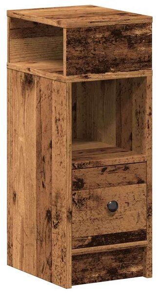 VidaXL 2 db antik fa színű éjjeliszekrény fiókkal 25x31x66 cm