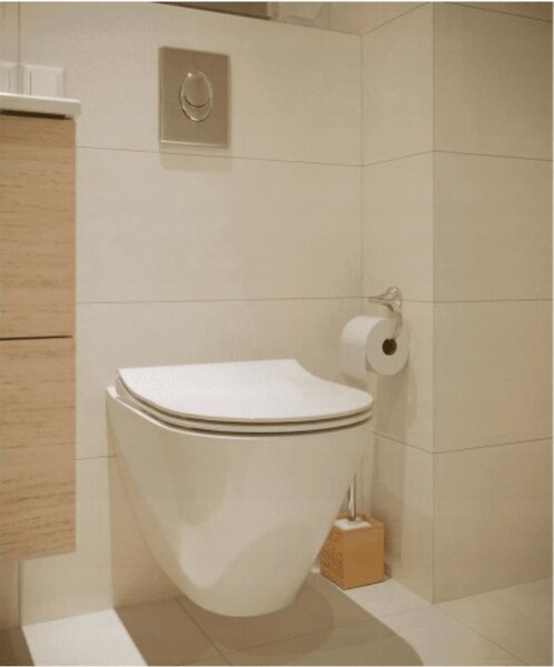 Cersanit City Oval CleanOn, függő wc csésze + wc ülőke lassan záródó hőre keményedő, K701-104