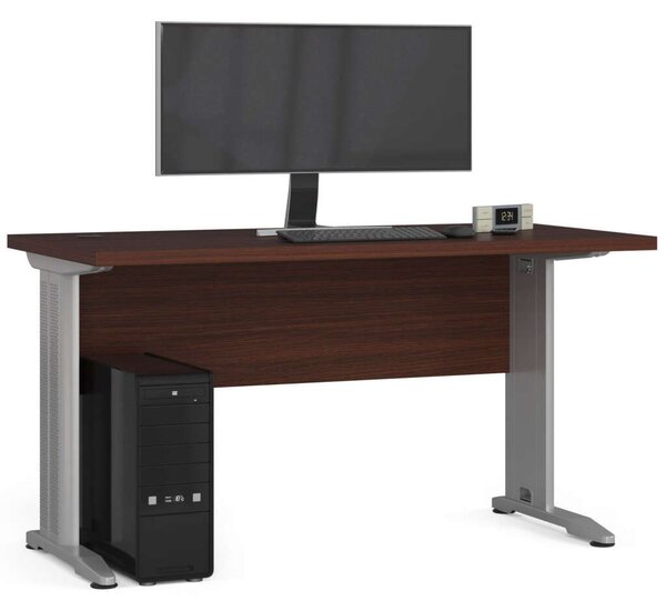 Akord Stílusos Wenge Számítógépasztal BM-135 - Minőségi Laminált Lemez, 135 cm Széles, Modern Matt Felület, Masszív Fém Lábakkal, Összeszerelés Szükséges