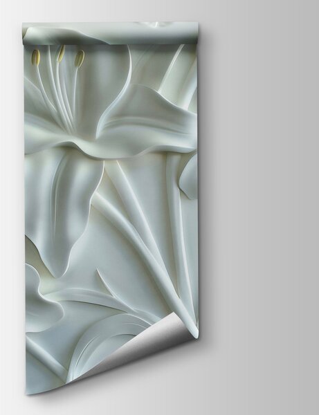Fotótapéta Elegáns fehér liliomok lágy vonalakkal, 3D virág fotótapéta, Népszerű fotótapéta, w01434v1 - Tapeko.hu