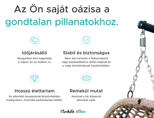 Függőszék MOLINE állvánnyal, fekete