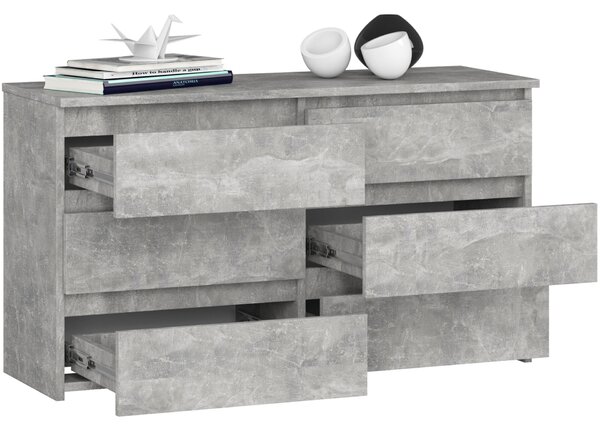 CL100 Beton Komód - 6 Fiókos - 100 cm