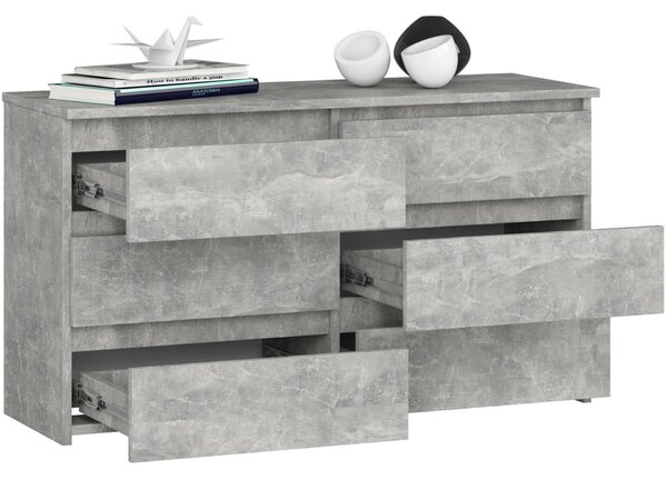CL100 Beton Komód - 6 Fiókos - 100 cm