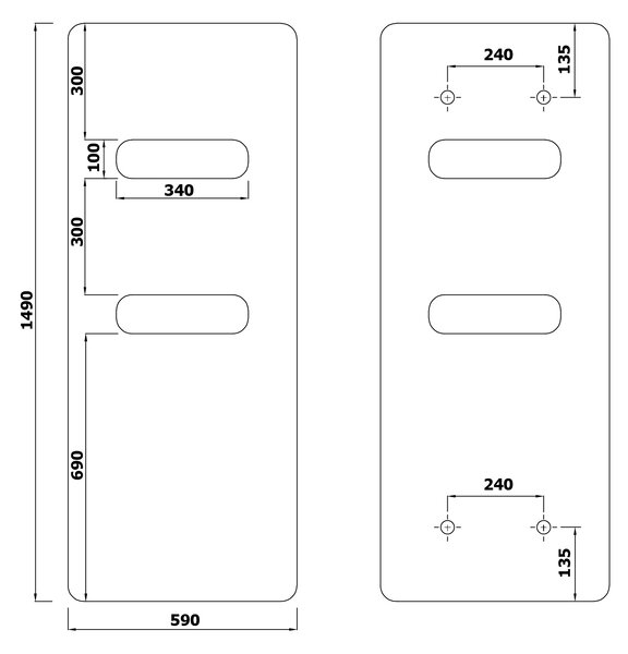 Sapho Sapho, TABELLA OPEN radiátor 590x1490 mm, fehér matt, MI1459