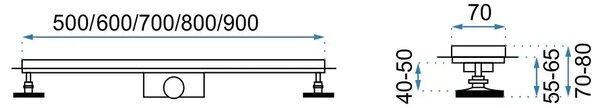 Rea Pro, lineáris vízelvezető csatorna 70cm GÖRÖG, fényes arany, REA-G8028