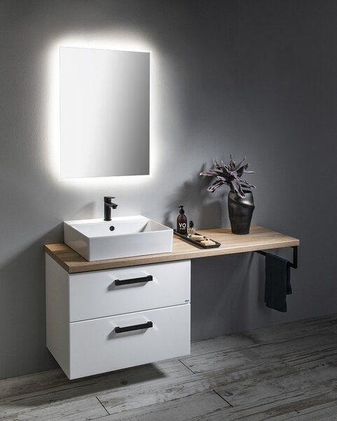 Aqualine Aqualine, VEGA Fürdőszobabútor garnitúra, szélesség 97,5 cm, fehér/tölgy platina, VG064-02