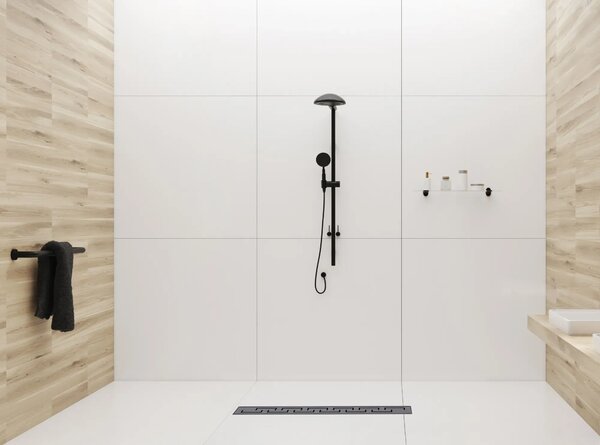 Rea PRO Black Matt, lineáris vízelvezető csatorna 90cm, görög mintás, fekete matt, REA-G8026