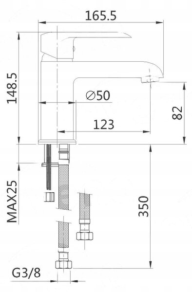 Invena Siros, mosogató csaptelep, fekete matt, BU-90-004-A