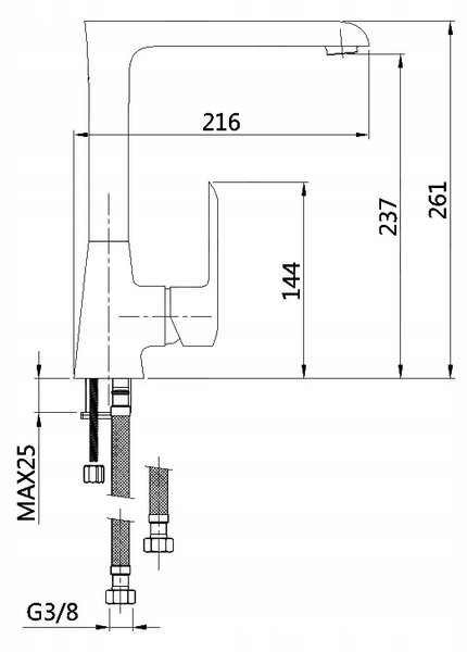 Invena Siros, szabadon álló mosogató csaptelep, fekete matt, BZ-90-L04-A