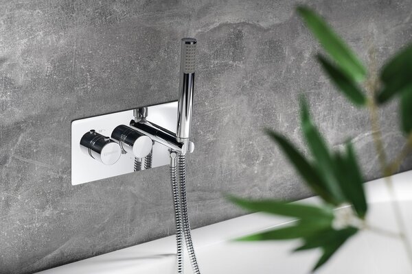 Sapho Sapho, RHAPSODY rejtett termosztatikus zuhanycsaptelep kézi zuhannyal, 2 kimenet, króm, 5508
