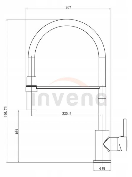 Invena Chameleon, szabadon álló mosogató csaptelep, fehér-króm, BZ-29-L02-C
