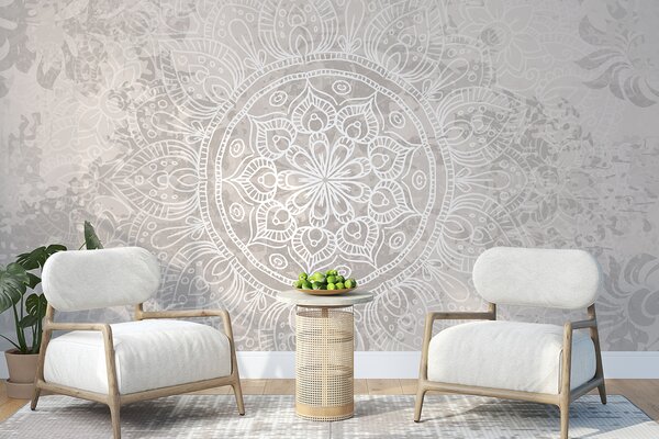 Fotótapéta Fehér és szürke mandala, Modern fotótapéta, Modern fotótapéta, w08246 - Muralas.hu