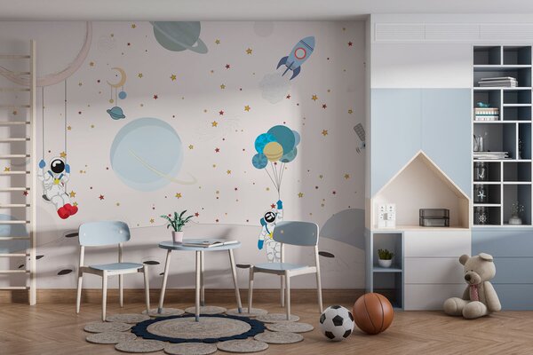 Fotótapéta Űrtervezés űrhajósokkal, bolygókkal, rakétákkal és csillagokkal, Fotótapéta űr, w01489 : Uwalls.hu