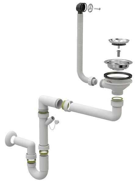SINK Quality Mosogató Minőségi Obszidián, konyhai gránit mosogató 790x500x210 mm + króm szifon, fekete foltos-Brocade, SKQ-OBS.B.1KDO.X