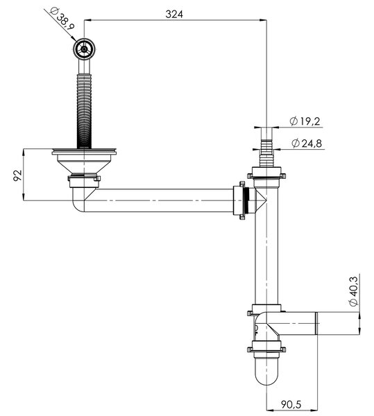 SINK Quality Mosogató Quality Ferrum, konyhai gránit mosogató 565x510x205 mm + fekete szifon, fehér, SKQ-FER.W.1K60.XB