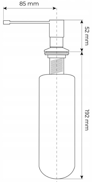 Gamma Top, mosogatószer adagoló mosogatóhoz 400 ml, fényes arany, GMA-DOZL-GD
