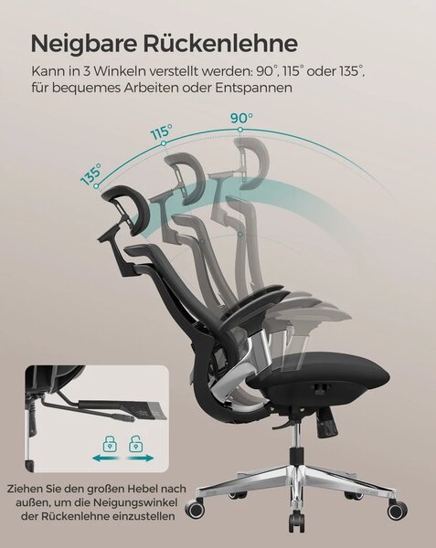 Ergonomikus, állítható, dönthető irodai szék, fekete