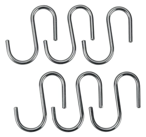 Ezüstszínű függő krómozott acél akasztó szett 6 db-os Lonardo – Metaltex