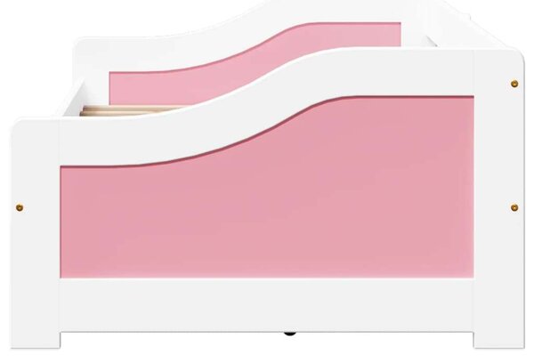 VidaXL Napozóágy 2 fiókkal matrac nélkül IRUN Fehér&Rózsaszín 90x200cm