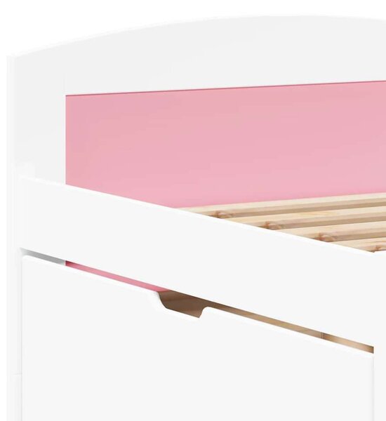 VidaXL Napozóágy 5 fiókkal matrac nélkül IRUN Fehér&Rózsaszín 90x200cm