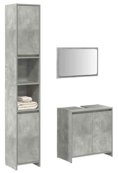 VidaXL Fürdőszoba Bútor Szett - 3 részes - Beton Szürke