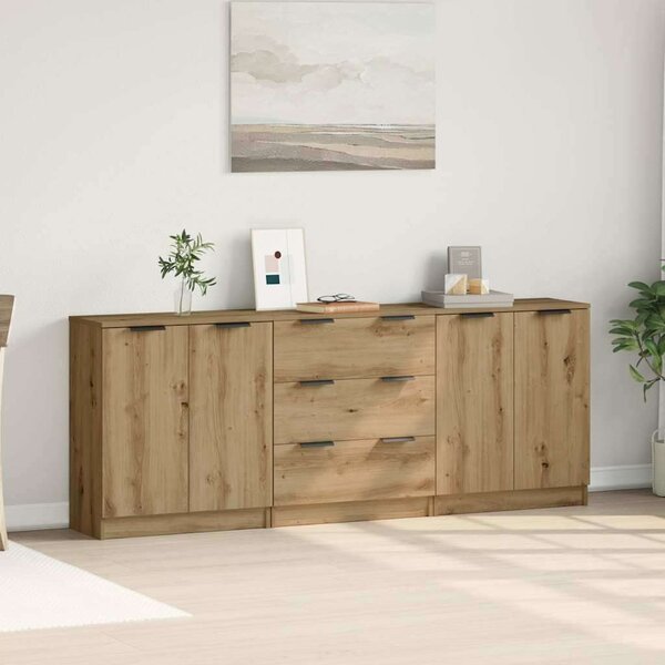 VidaXL Tölgyfa Komód Szett - 180x30x70 cm