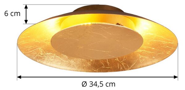 Lindby LED mennyezeti lámpa Keti, Ø 35 cm, arany, kerek, fém, Sárgaréz / arany, Folyosó, fém, Modern