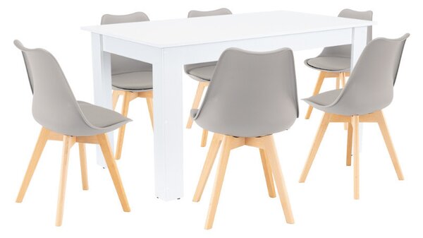 Zara 6+1 étkező garnitúra szürke-fehér