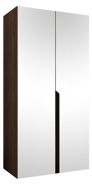 Gardróbszekrény Hartford 589, Laminált forgácslap, 202x100x52cm, Dió, Fekete