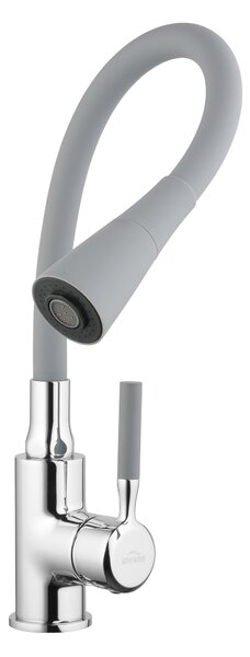 Invena Pogo, magas mosogató csaptelep 2 funkciós, szürke-króm, INV-BZ-80-L05-L