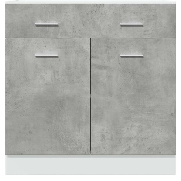 VidaXL Konyhaszekrény Fiókkal - Beton Szürke - 80x46x81,5cm
