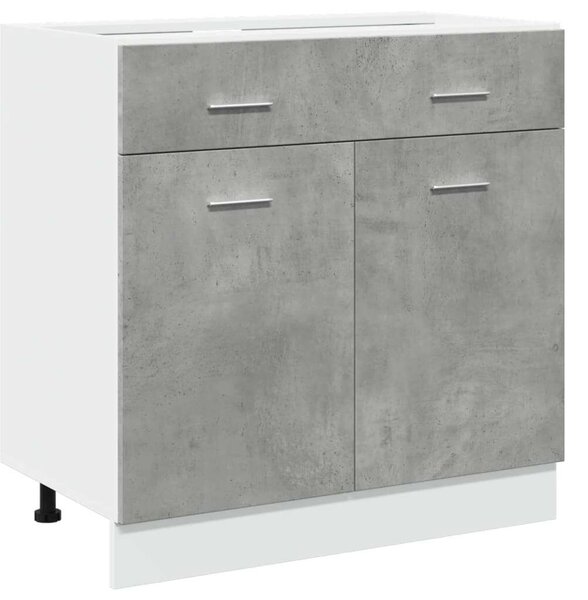 VidaXL Konyhaszekrény Fiókkal - Beton Szürke - 80x46x81,5cm