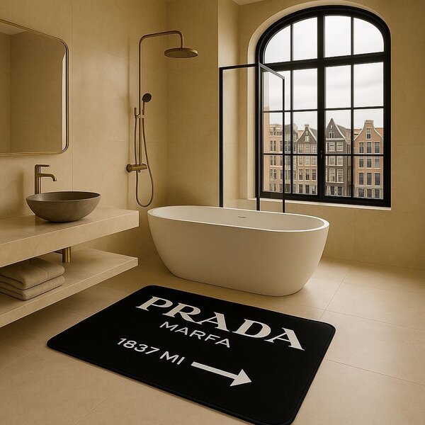 Fekete bársony fürdőszobai kilépő szett 2 db-os 60x100 cm Prada – Mila Home