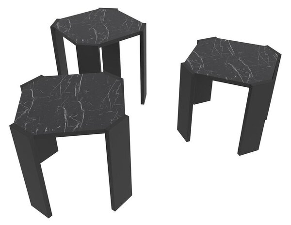 Dohányzóasztal Lori - Black, Marble