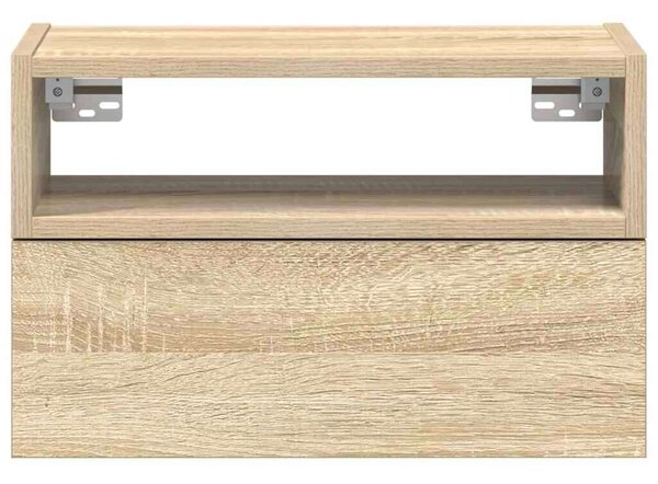 VidaXL 2 db sonoma tölgy falra szerelhető éjjeliszekrény 45x26x28,5 cm