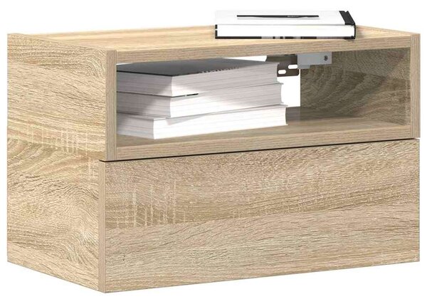 VidaXL 2 db sonoma tölgy falra szerelhető éjjeliszekrény 45x26x28,5 cm