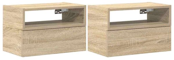 VidaXL 2 db sonoma tölgy falra szerelhető éjjeliszekrény 45x26x28,5 cm