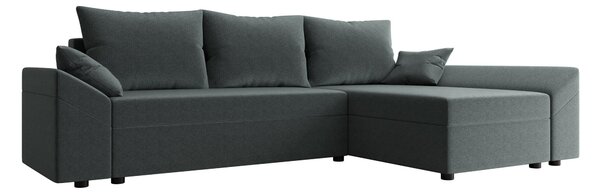 Sarokkanapé Memphis 130, Kárpit, 82x240x140cm, Szürke