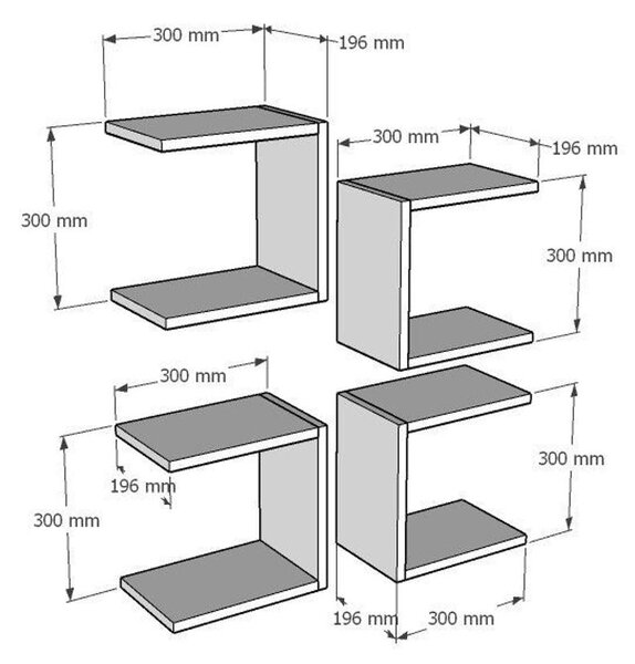Fali polc Base - White