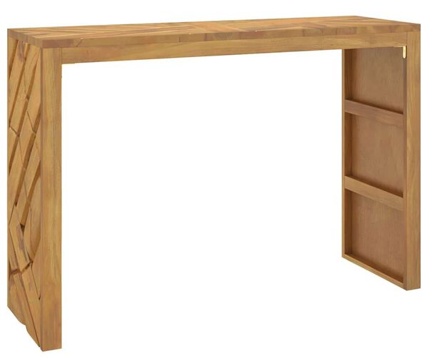 VidaXL konzolasztal 110x35x75 cm tömör fa teakfa