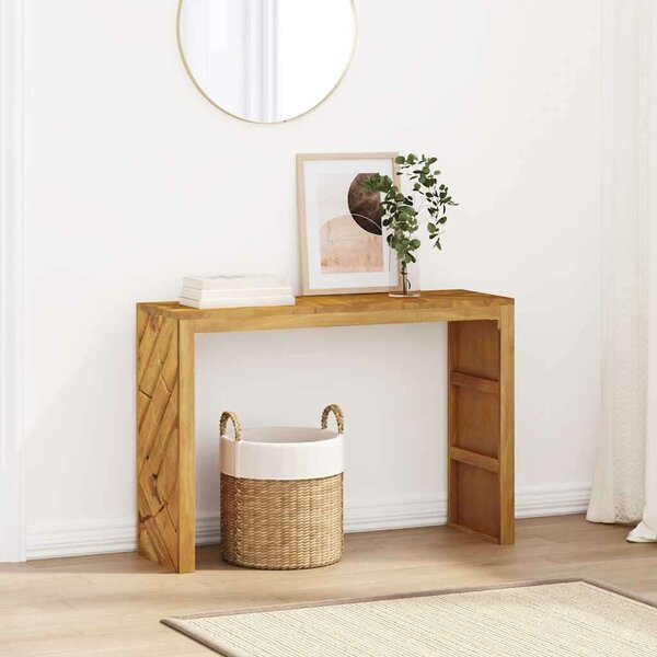 VidaXL konzolasztal 110x35x75 cm tömör fa teakfa