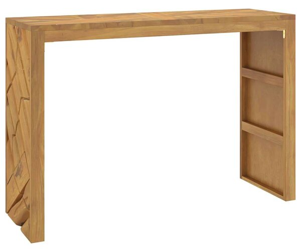 VidaXL konzolasztal 110x35x75 cm tömör fa teakfa