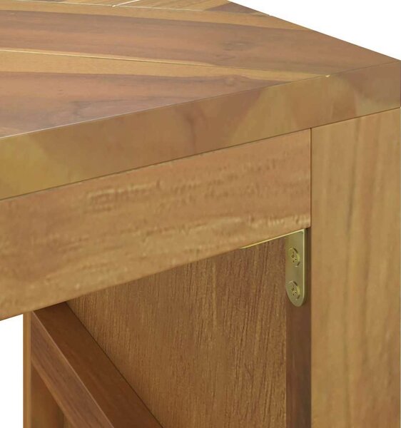 VidaXL konzolasztal 110x35x75 cm tömör fa teakfa