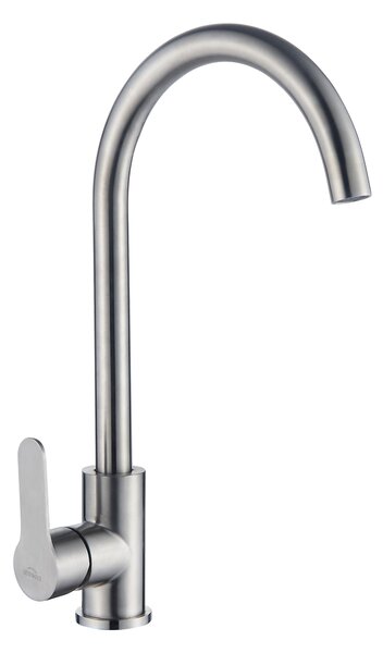 Invena Iron, szabadon álló mosogató csaptelep, acél, INV-BZ-53-L23-L