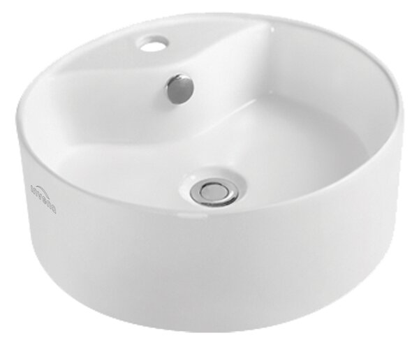 Invena Granada, kerek asztali mosogató 410x410x145 mm, fehér, INV-CE-44-001-W