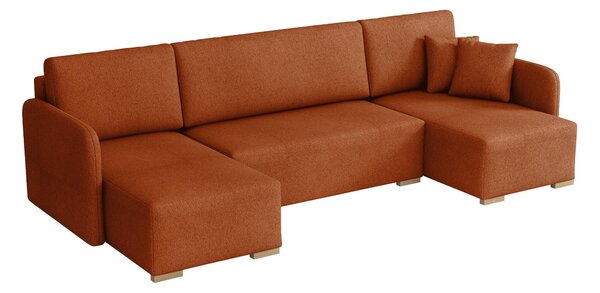 Sarokkanapé Columbus 246, Kárpit, 85x292x140cm, Fenyő